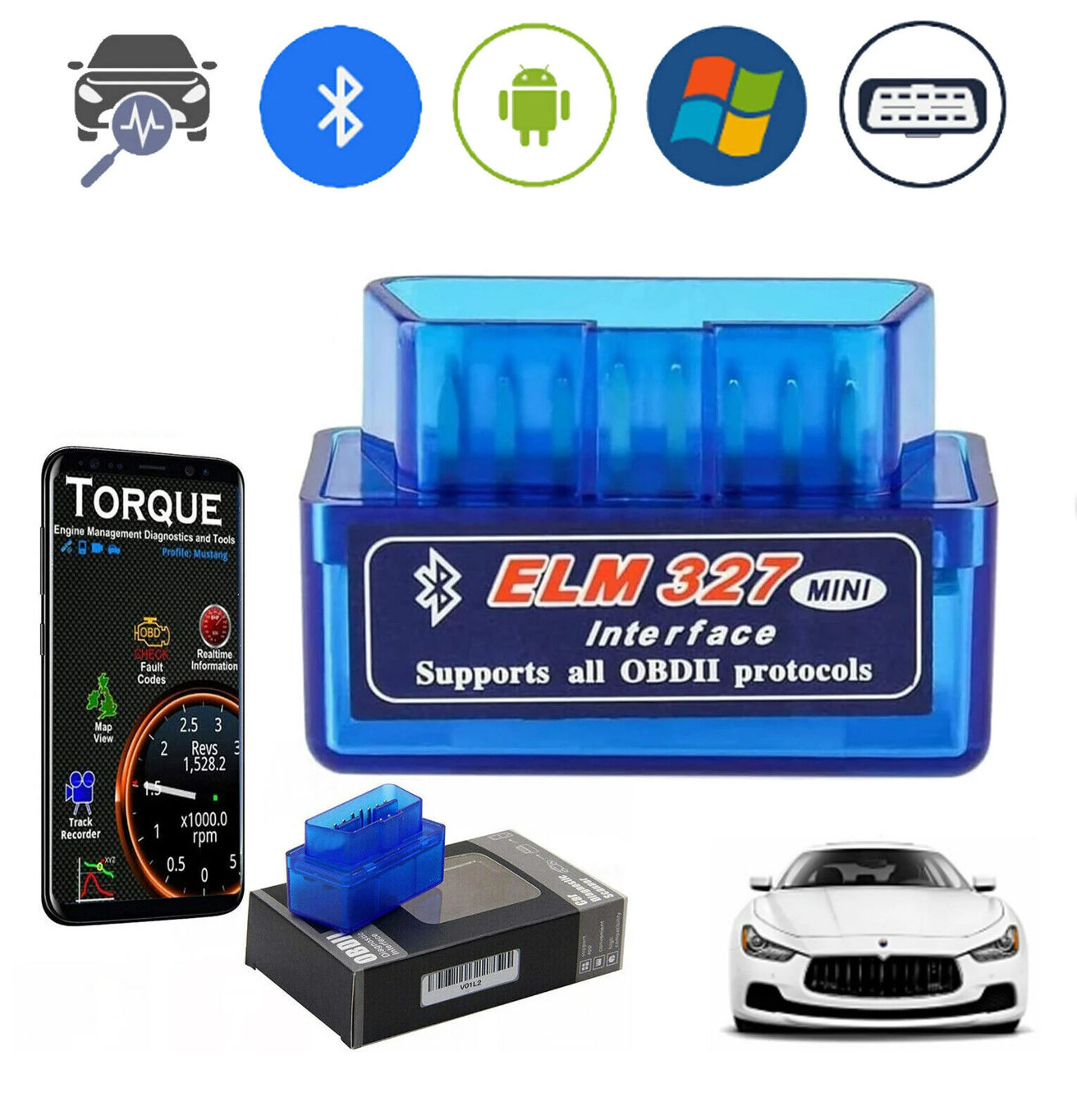 Car Diagnostic & Service Tool Torque Pro Bluetooth OBD2