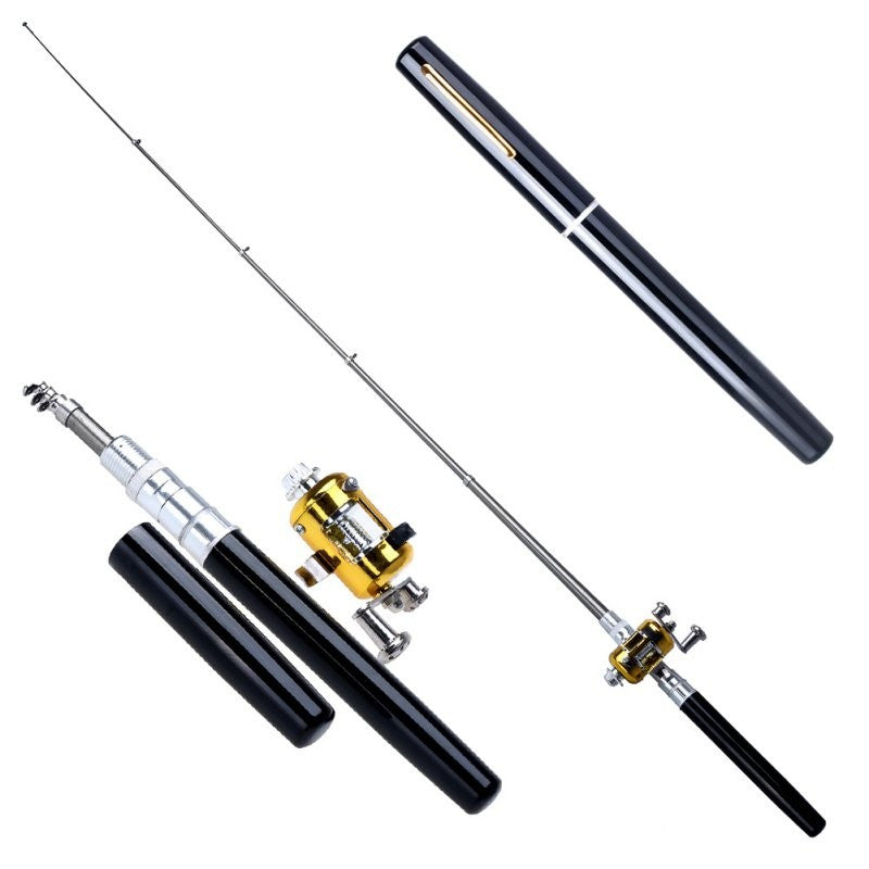 Mini Telescopic Pocket Pen Fishing Rod + Reel. - Sixty Six Depot