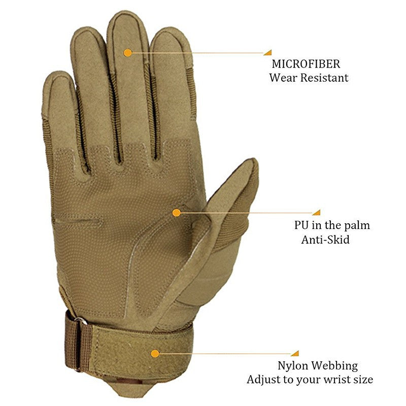 Full Finger Carbon Hard Knuckle Gloves. - Sixty Six Depot