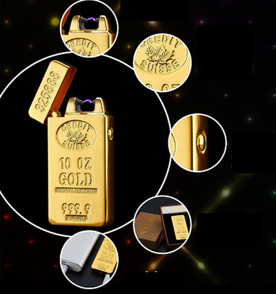 GOLD USB DUAL ARC FLAMELESS LIGHTER. - Sixty Six Depot