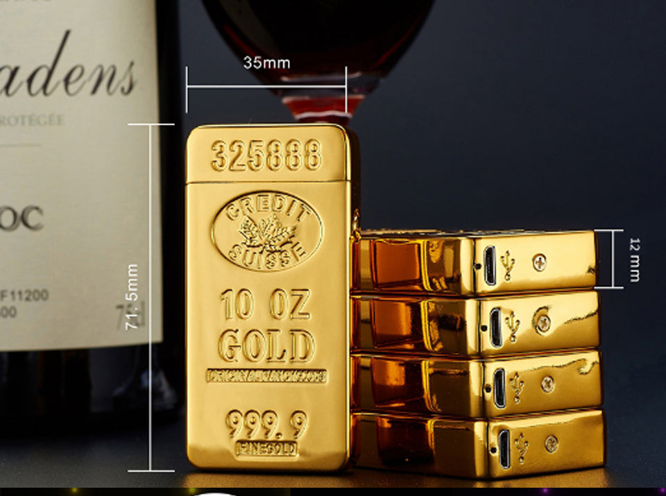 GOLD USB DUAL ARC FLAMELESS LIGHTER. - Sixty Six Depot