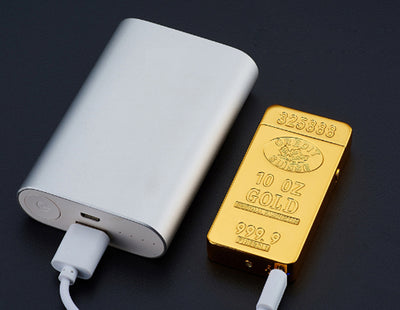 GOLD USB DUAL ARC FLAMELESS LIGHTER. - Sixty Six Depot