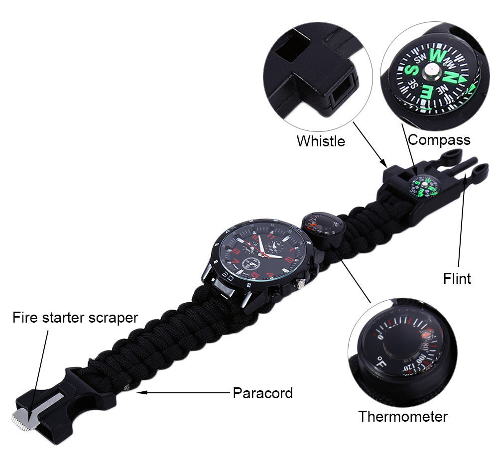 Multifunction Survival Paracord Bracelet Watch - Sixty Six Depot