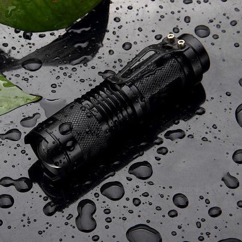 Mini Black 2000LM Waterproof Flashlight. - Sixty Six Depot