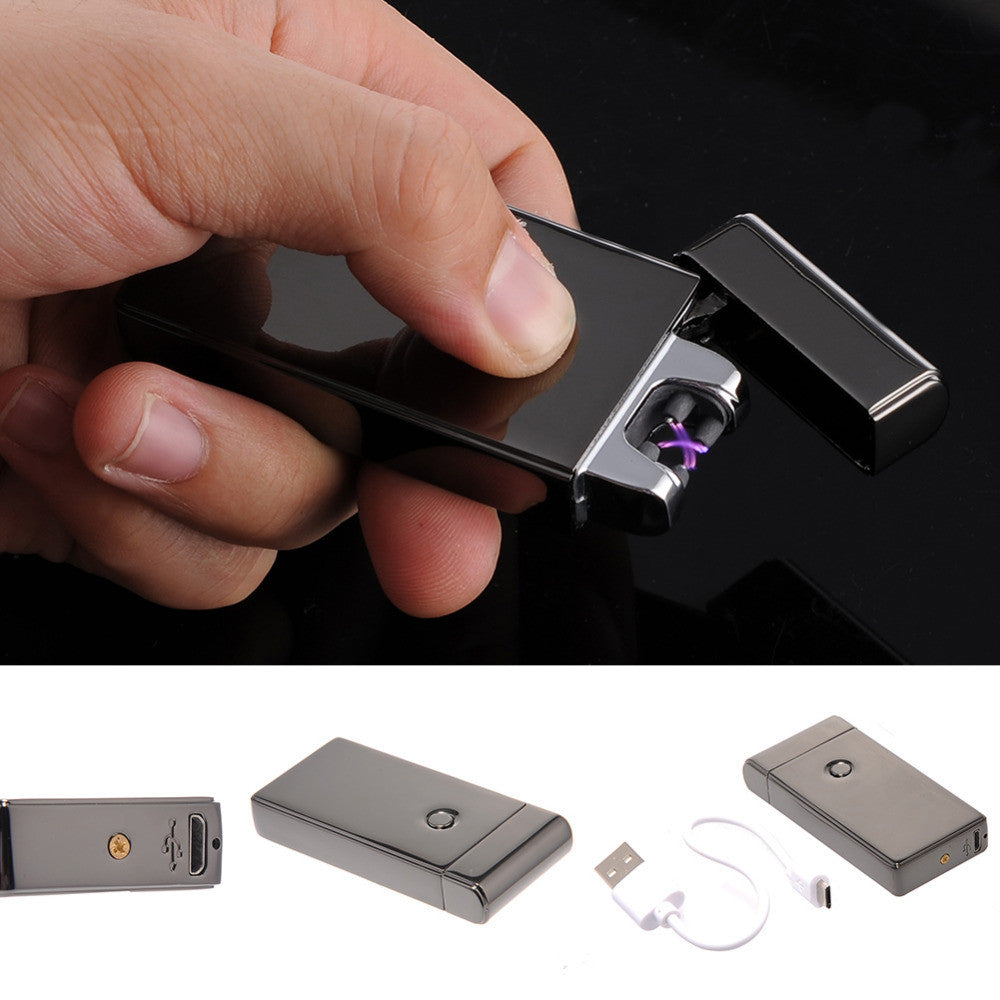 USB Electric Dual Arc Flameless Rechargeable Windproof Lighter. - Sixty Six Depot